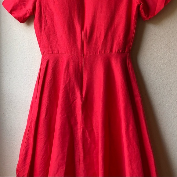 COS Women's Red Dress With Cocoon skirt CORAL - 4 - Picture 11 of 15